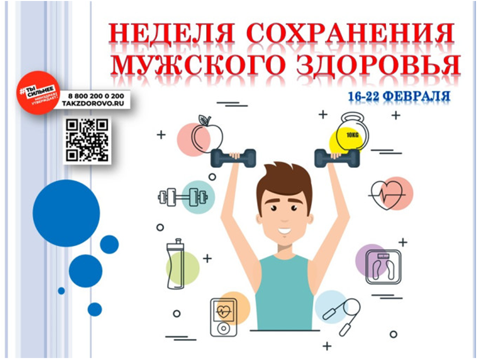 Неделю с 16 по 22 февраля 2026г Минздрав России объявил Неделей сохранения мужского здоровья